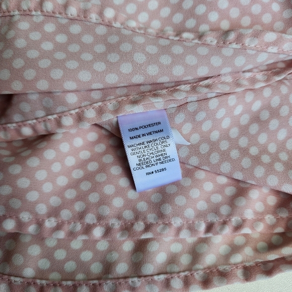 Express Women's Polka Dot Pink White Strappy Double V Neck Tank Top S - Picture 12 of 12